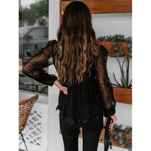 Load image into Gallery viewer, Women's Tunic Blouse Eyelet Top V Neck Tops
