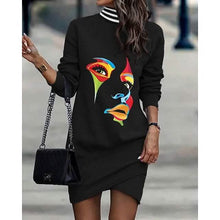 Load image into Gallery viewer, Women's Turtleneck Sweatshirt Dress
