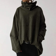Load image into Gallery viewer, Women's Turtleneck Wide Sleeves Solid Loose Pullover Sweatshirt
