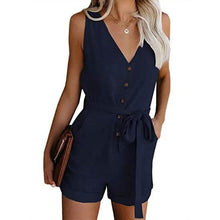Load image into Gallery viewer, Women's V Neck Jumpsuits Casual Sleeveless Romper
