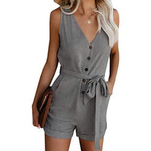 Load image into Gallery viewer, Women's V Neck Jumpsuits Casual Sleeveless Romper
