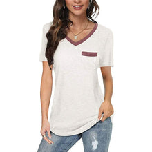 Load image into Gallery viewer, Womens V Neck Short Sleeve Tops
