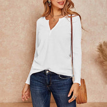 Load image into Gallery viewer, Women's V Neck Waffle Knit Henley Tops
