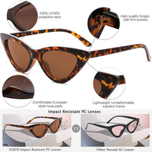 Load image into Gallery viewer, Women's Vintage Narrow Cat Eye Sunglasses
