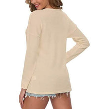 Load image into Gallery viewer, Women's Waffle Knit Tunic Tops Loose Long Sleeve
