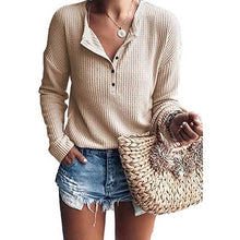 Load image into Gallery viewer, Women's Waffle Knit Tunic Tops Loose Long Sleeve
