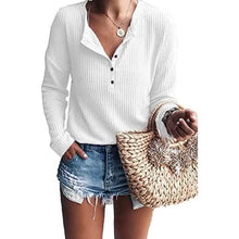 Load image into Gallery viewer, Women's Waffle Knit Tunic Tops Loose Long Sleeve
