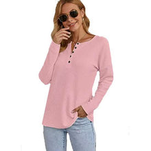 Load image into Gallery viewer, Women's Waffle Knit Tunic Tops Loose Long Sleeve

