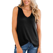 Load image into Gallery viewer, Women's Waffle Knit V Neck Tank Top
