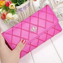 Load image into Gallery viewer, Womens Wallets Purses Plaid PU Leather Long Wallet Hasp Phone Bag

