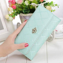 Load image into Gallery viewer, Womens Wallets Purses Plaid PU Leather Long Wallet Hasp Phone Bag

