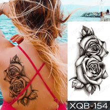 Load image into Gallery viewer, Womens Waterproof Temporary Tattoo Sticker Blue Flower Luxury Big Tatoo For Body Arm
