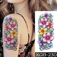 Load image into Gallery viewer, Womens Waterproof Temporary Tattoo Sticker Blue Flower Luxury Big Tatoo For Body Arm
