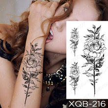 Load image into Gallery viewer, Womens Waterproof Temporary Tattoo Sticker Blue Flower Luxury Big Tatoo For Body Arm
