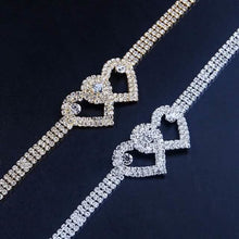 Load image into Gallery viewer, Women's White Ankle Bracelet Chandelier Heart
