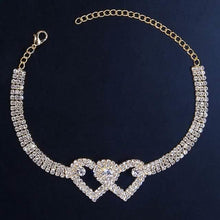 Load image into Gallery viewer, Women's White Ankle Bracelet Chandelier Heart
