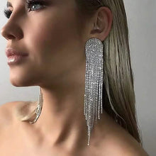 Load image into Gallery viewer, Women's White Drop Fringe Earrings
