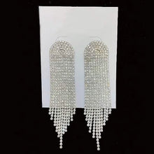 Load image into Gallery viewer, Women's White Drop Fringe Earrings
