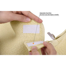 Load image into Gallery viewer, Women's Wide Brim Roll-up Straw Sun Hat Sun Visor
