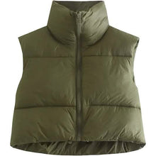 Load image into Gallery viewer, Women's Winter Crop Vest Lightweight Sleeveless Warm Outerwear Puffer Vest Padded Gilet

