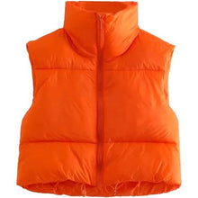 Load image into Gallery viewer, Women's Winter Crop Vest Lightweight Sleeveless Warm Outerwear Puffer Vest Padded Gilet
