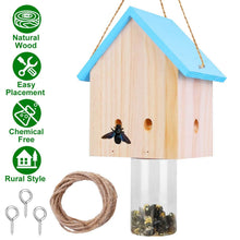 Load image into Gallery viewer, Wood Carpenter Bee Trap Outdoor Natural Pine Wood
