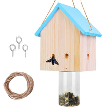 Load image into Gallery viewer, Wood Carpenter Bee Trap Outdoor Natural Pine Wood
