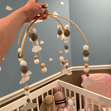 Load image into Gallery viewer, Wooden Beads Wind Chimes With Wool Balls Wooden Wind Chime Nursery Mobile Crib Bed Bell Baby Bedroom Ceiling Wooden Beads Hanging Ornament Pendant Newborn Baby Bed Hanging Wind bell Crib Tent Kids Room Decorations Ornaments
