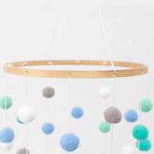 Load image into Gallery viewer, Wooden Ring With Felt Balls Wind Chimes Newborn Baby Bed Bell Pendant Kids Room Decoration Wooden Wind Chime Bed Bell Nursery Mobile Crib Bed Bell Wall Hanging Ornament
