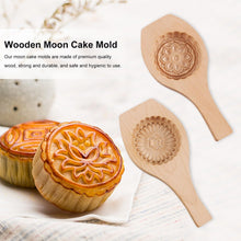 Load image into Gallery viewer, Wooden Tradition Moon Cake Molds Desserts Tools Cake Biscuit Baking Mold Three Dimensional Flower Pattern Wooden Mold Carved Round Wooden Mould Press Mooncake Mold Middle Eastern Cookie  Cake Mold
