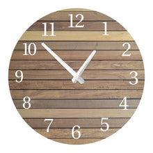 Load image into Gallery viewer, Wooden Wall Clock 10 Inch Silent Non Ticking Quartz Wall Clock 10 Inch Silent Non-Ticking Wooden Wall Clocks Battery Operated Country Retro Rustic Style Decorative for Living Room Kitchen  Retro Fashion Wood Wall Clock Decorative for Living Room Kitchen
