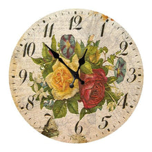 Load image into Gallery viewer, Wooden Wall Clock 10 Inch Silent Non Ticking Quartz Wall Clock 10 Inch Silent Non-Ticking Wooden Wall Clocks Battery Operated Country Retro Rustic Style Decorative for Living Room Kitchen  Retro Fashion Wood Wall Clock Decorative for Living Room Kitchen
