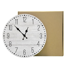 Load image into Gallery viewer, Wooden Wall Clock 10 Inch Silent Non Ticking Quartz Wall Clock 10 Inch Silent Non-Ticking Wooden Wall Clocks Battery Operated Country Retro Rustic Style Decorative for Living Room Kitchen  Retro Fashion Wood Wall Clock Decorative for Living Room Kitchen
