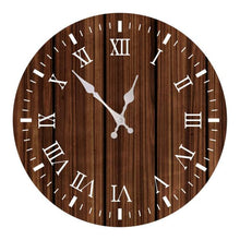Load image into Gallery viewer, Wooden Wall Clock 10 Inch Silent Non Ticking Quartz Wall Clock 10 Inch Silent Non-Ticking Wooden Wall Clocks Battery Operated Country Retro Rustic Style Decorative for Living Room Kitchen  Retro Fashion Wood Wall Clock Decorative for Living Room Kitchen
