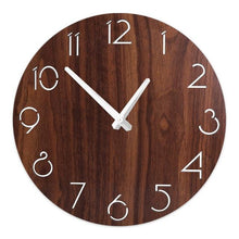 Load image into Gallery viewer, Wooden Wall Clock 10 Inch Silent Non Ticking Quartz Wall Clock 10 Inch Silent Non-Ticking Wooden Wall Clocks Battery Operated Country Retro Rustic Style Decorative for Living Room Kitchen  Retro Fashion Wood Wall Clock Decorative for Living Room Kitchen
