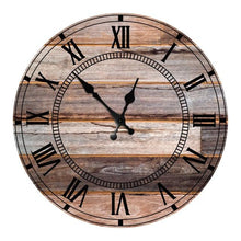 Load image into Gallery viewer, Wooden Wall Clock 10 Inch Silent Non Ticking Quartz Wall Clock 10 Inch Silent Non-Ticking Wooden Wall Clocks Battery Operated Country Retro Rustic Style Decorative for Living Room Kitchen  Retro Fashion Wood Wall Clock Decorative for Living Room Kitchen
