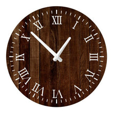 Load image into Gallery viewer, Wooden Wall Clock 10 Inch Silent Non Ticking Quartz Wall Clock 10 Inch Silent Non-Ticking Wooden Wall Clocks Battery Operated Country Retro Rustic Style Decorative for Living Room Kitchen  Retro Fashion Wood Wall Clock Decorative for Living Room Kitchen
