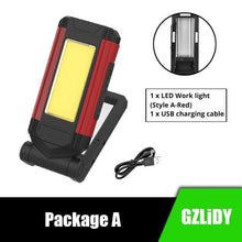 Load image into Gallery viewer, Work Light Rechargeable LED Camping Waterpoof Portable Multifunctional Adjustable USB Light Hanging Hook&amp; Magnetic Base Flashlight For Hurricane Camping Hiking Riding Fishing Jogging Household
