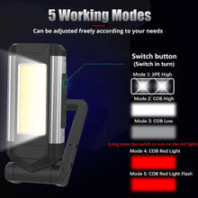Load image into Gallery viewer, Work Light Rechargeable LED Camping Waterpoof Portable Multifunctional Adjustable USB Light Hanging Hook&amp; Magnetic Base Flashlight For Hurricane Camping Hiking Riding Fishing Jogging Household

