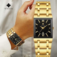 Load image into Gallery viewer, WWOOR Luxus Men Fashion Square Date Watch
