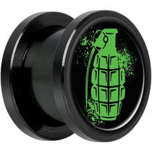 Load image into Gallery viewer, Green Grenade Black Anodized Screw Fit Plug Set 1/2
