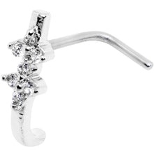 Load image into Gallery viewer, 18G Clear CZ Bling Faux Hoop L Shaped Nose Ring
