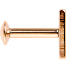 Load image into Gallery viewer, 1/4 6mm Rose Gold IP Rectangle Internal Thread Daith Cartilage Tragus
