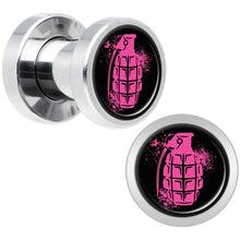 Load image into Gallery viewer, Pink Grenade Steel Screw Fit Plug Set 4G
