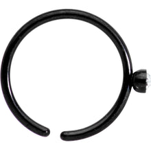 Load image into Gallery viewer, 20G 5/16 Clear Gem Black Seamless Circular Ring
