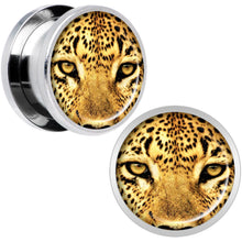 Load image into Gallery viewer, Full Color Leopard Eyes Steel Screw Fit Plug Set 9/16
