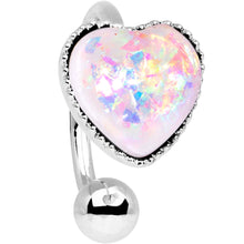 Load image into Gallery viewer, White Faux Opal Sacred Heart Non Pierced Ear Cuff
