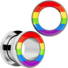 Load image into Gallery viewer, Rainbow Unity Pride Screw Fit Tunnel Plug Set 2G to 1"
