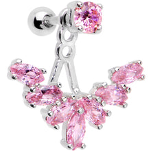Load image into Gallery viewer, 1/4 Pink Gem Darling Fan Dangle Cartilage Tragus Piercing
