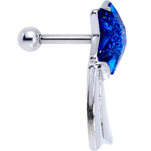 Load image into Gallery viewer, 16G 1/4 Blue Gem Star Comet Tragus Cartilage Earring
